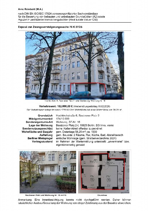 Textseite — Eigentumswohnung in Berlin - Schöneberg