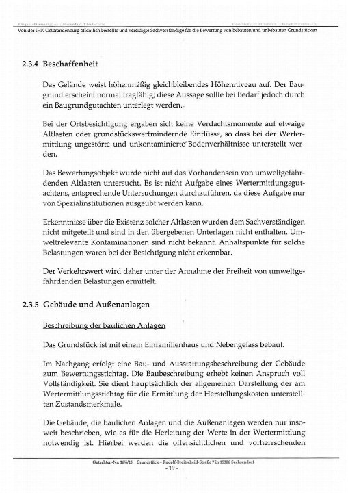 Textseite — Einfamilienhaus in Lindendorf OT Sachsendorf