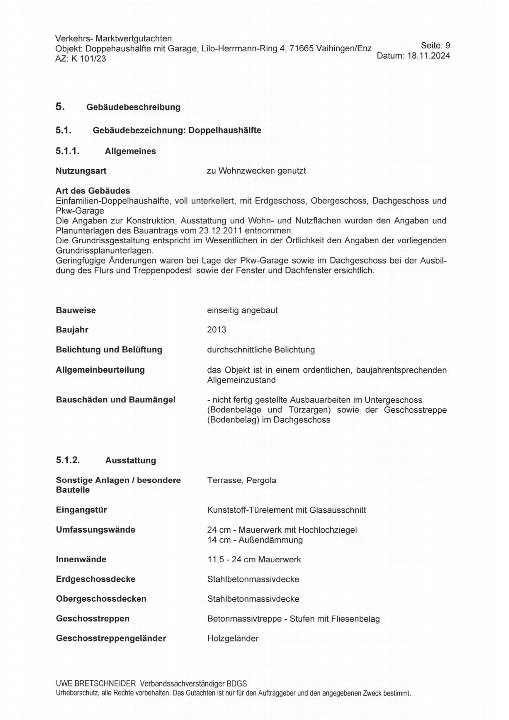 Textseite — Doppelhaushälfte in Vaihingen/Enz
