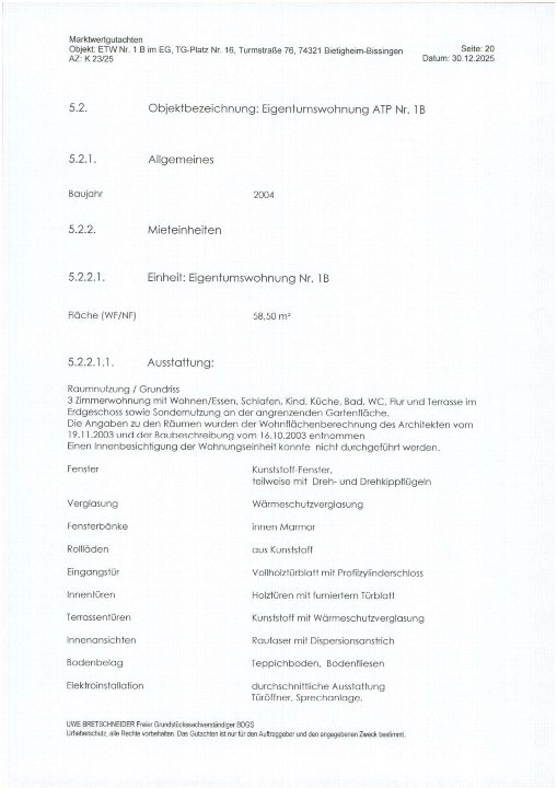 Textseite — Eigentumswohnung in Bietigheim-Bissingen