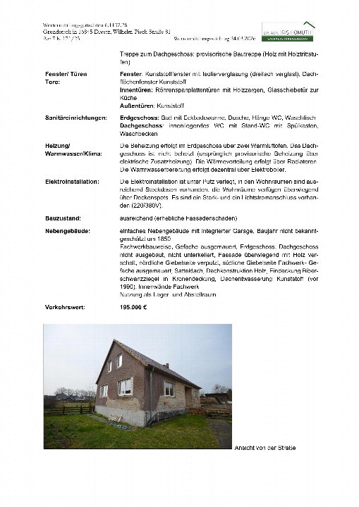 Textseite — Einfamilienhaus in Dreetz