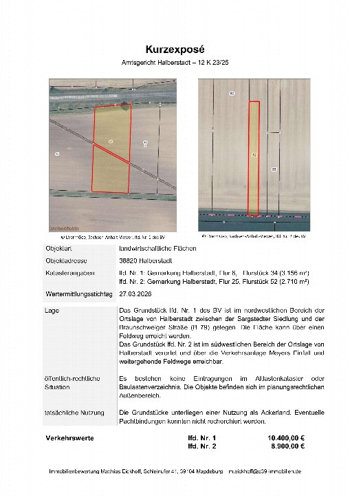 Textseite — Land- und forstwirtschaftlich genutztes Grundstück in Halberstadt