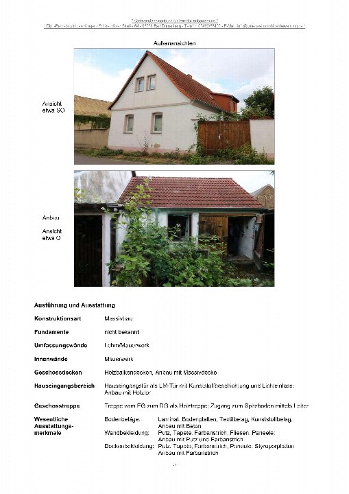 Textseite — Einfamilienhaus in Leuna Ortschaft Kötzschau OT Witzschersdorf