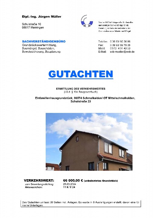 Textseite — Einfamilienhaus in Schmalkalden OT Mittelschmalkalden