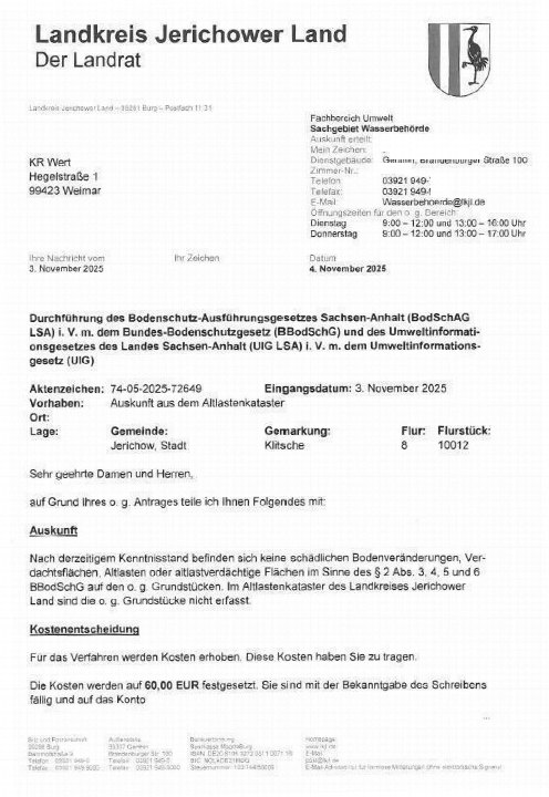 Textseite — Immobilie in Klitsche