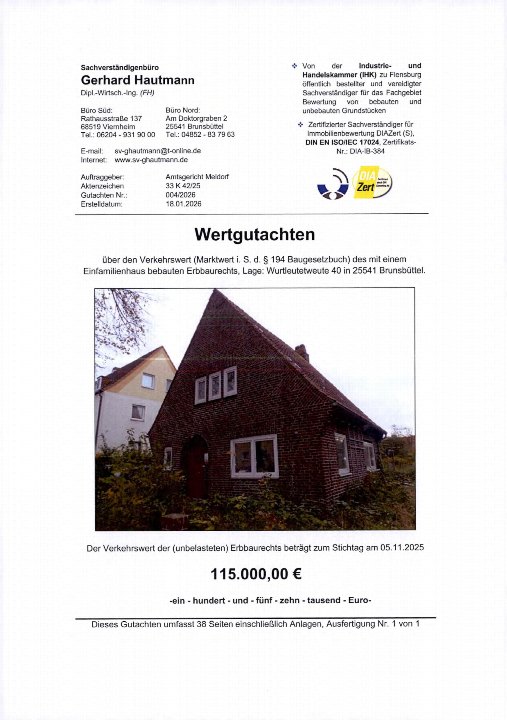 Textseite — Einfamilienhaus in Brunsbüttel