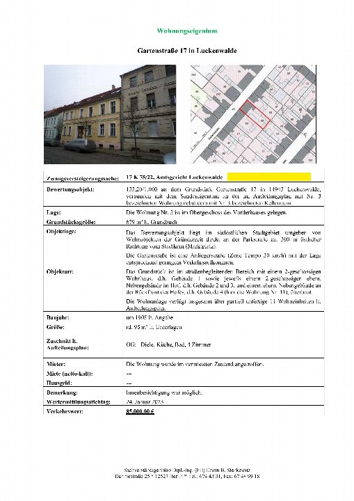 Textseite — Eigentumswohnung in Luckenwalde