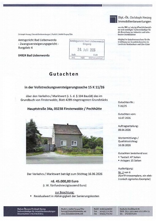 Textseite — Unbekannt in Finsterwalde/Pechhütte