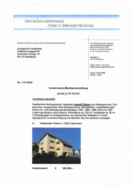 Textseite — Einfamilienhaus in Epfenbach