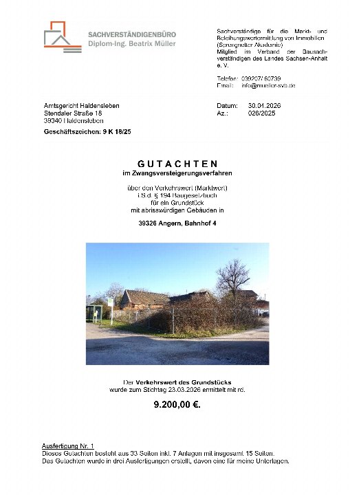 Textseite — Einfamilienhaus in Angern