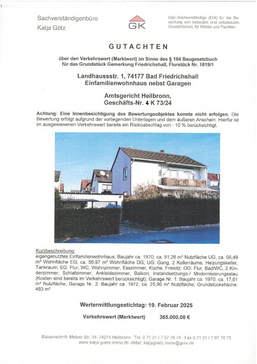 Textseite — Einfamilienhaus in Bad Friedrichshall