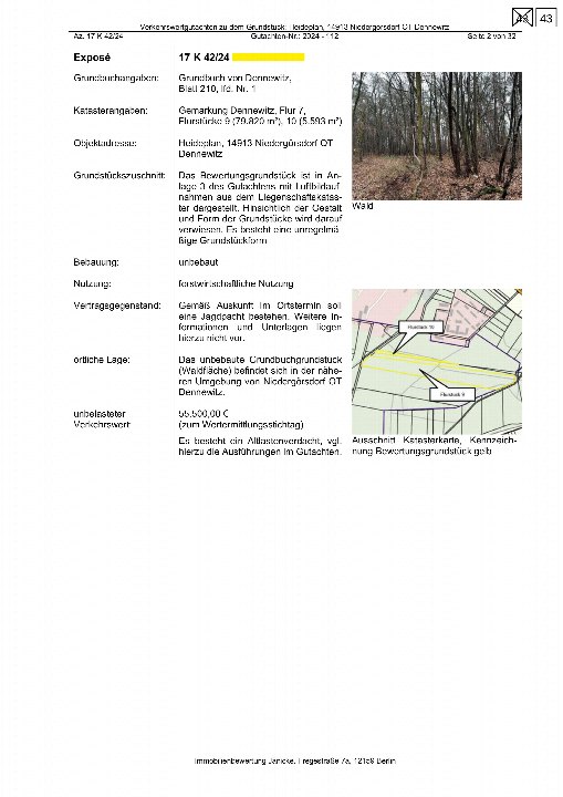 Textseite — Grundstück in Niedergörsdorf OT Dennewitz