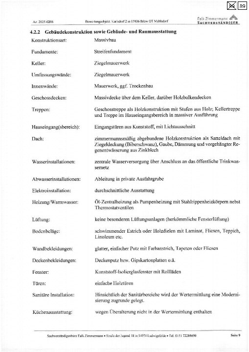 Textseite — Einfamilienhaus in Ihlow OT Mehlsdorf