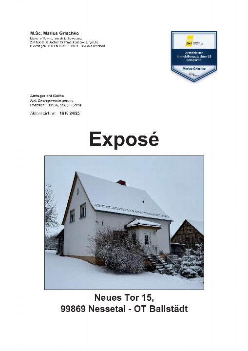 Textseite — Einfamilienhaus in Nessetal OT Ballstädt