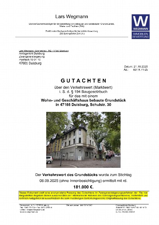 Textseite — Wohn-/Geschäftshaus in Duisburg-Bruckhausen
