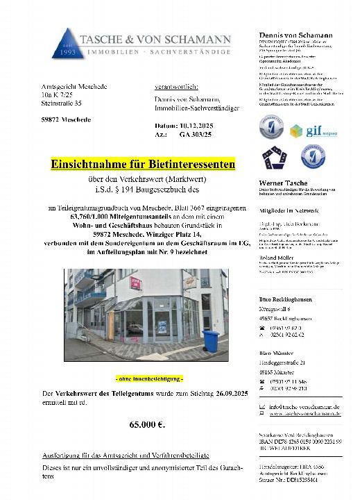 Textseite — Wohn-/Geschäftshaus in Meschede
