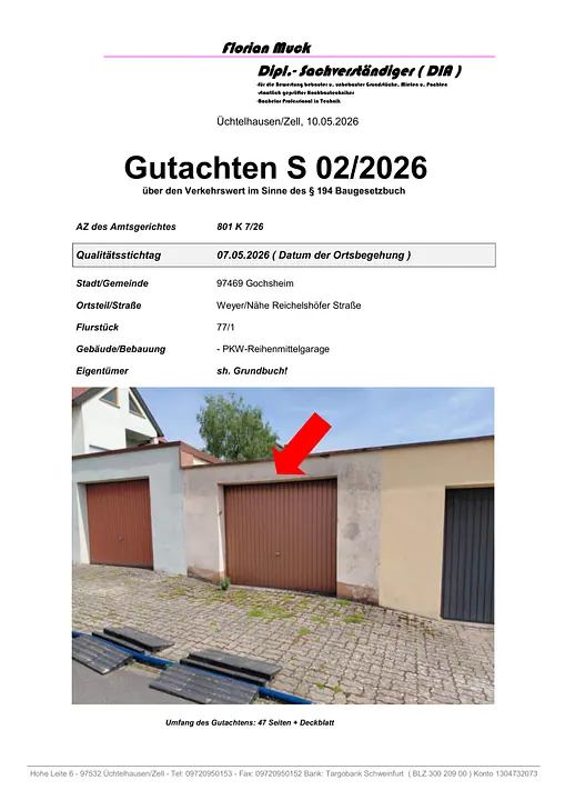 Textseite — Garage in Schweinfurt