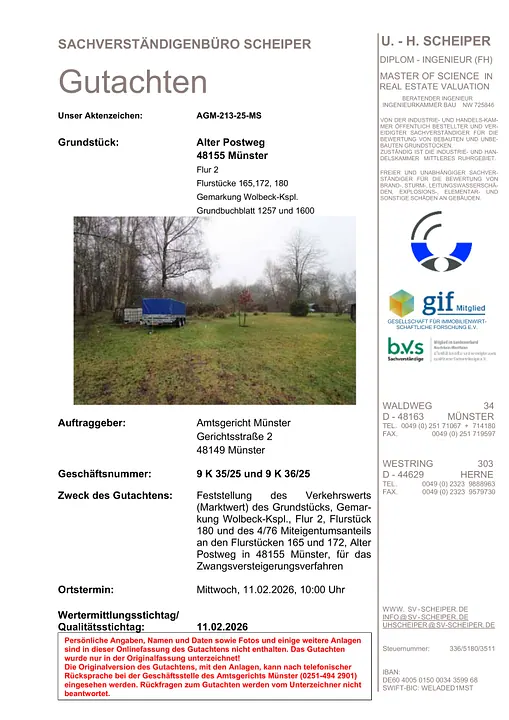 Textseite — Unbebautes Grundstück in Wolbeck