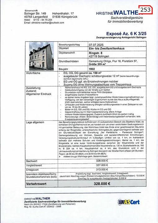 Textseite — Zweifamilienhaus in Solingen