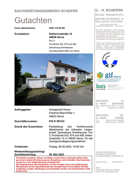 Textseite — Garage in Herne