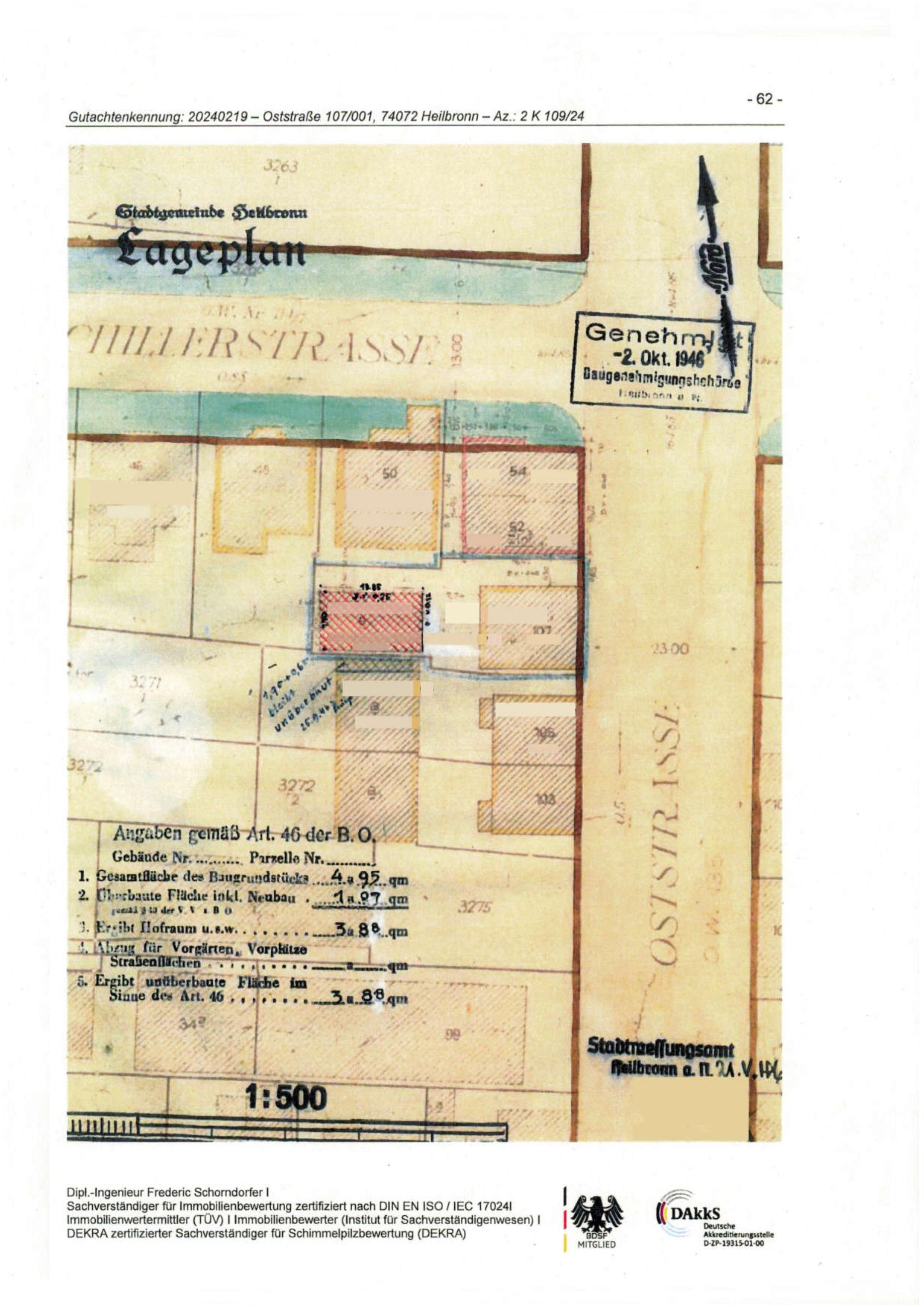 Lageplan — Unbekannt Oststraße 107/001, Heilbronn