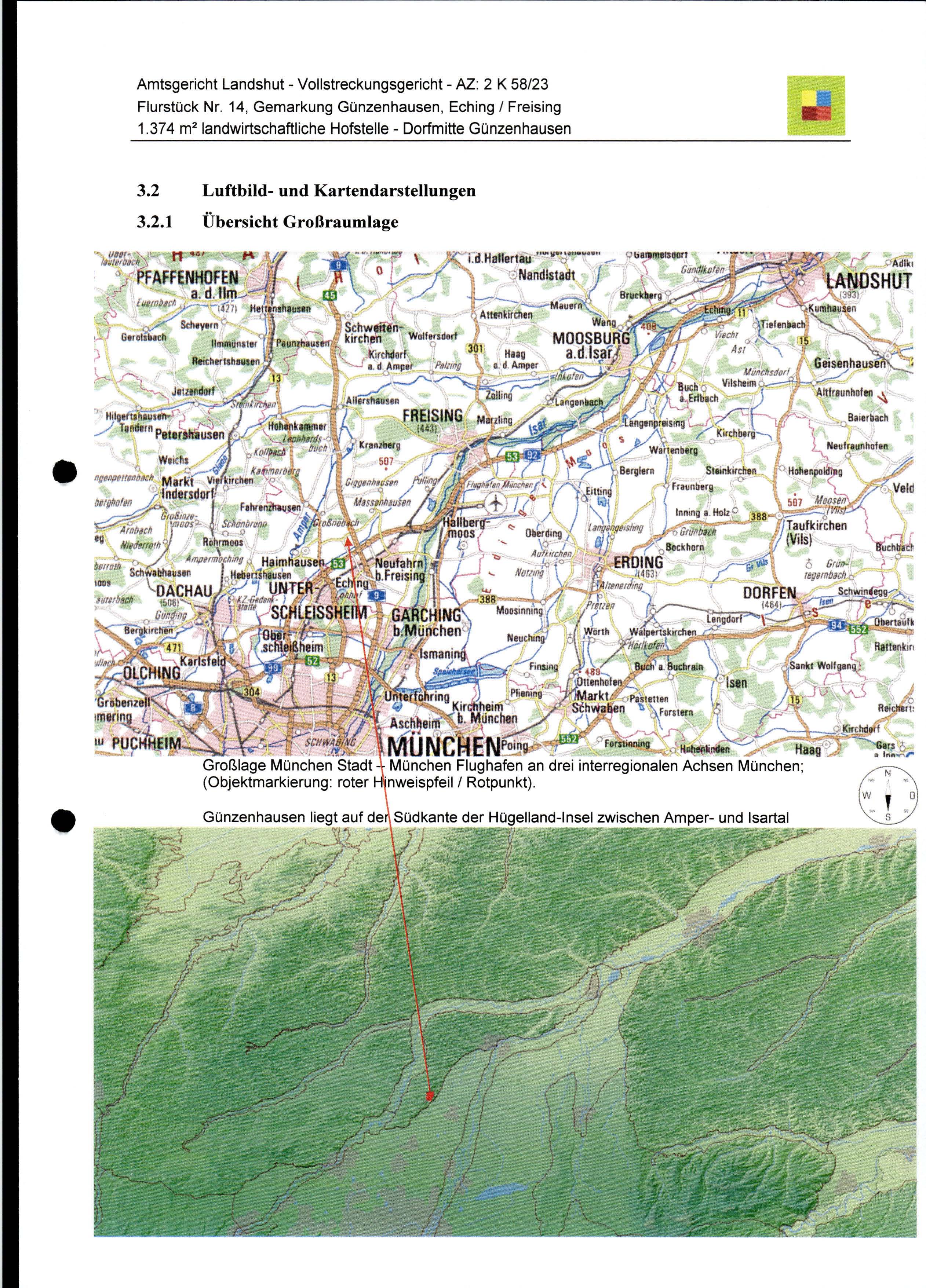 Lagekarte — Land- und forstwirtschaftlich genutztes Grundstück in Eching-Günzenhausen, 85356