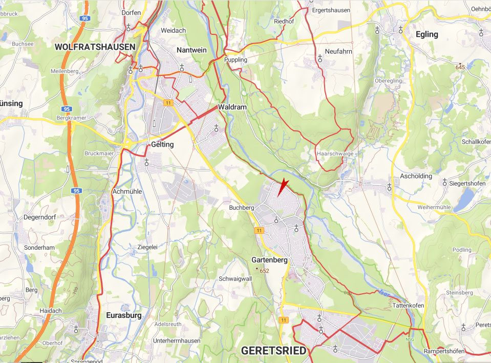 Lagekarte — Doppelhaushälfte in Geretsried Wertermittlungsund Qualitätsstichtag, 82538