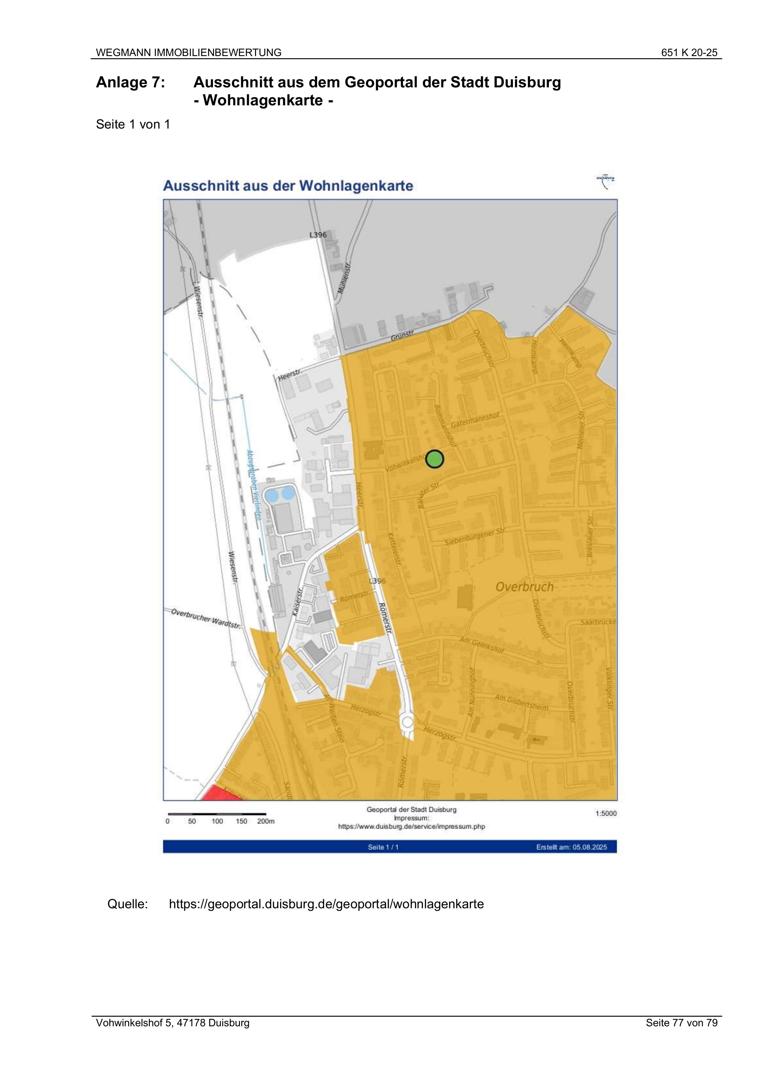 Lagekarte — Doppelhaushälfte in Duisburg, 47178