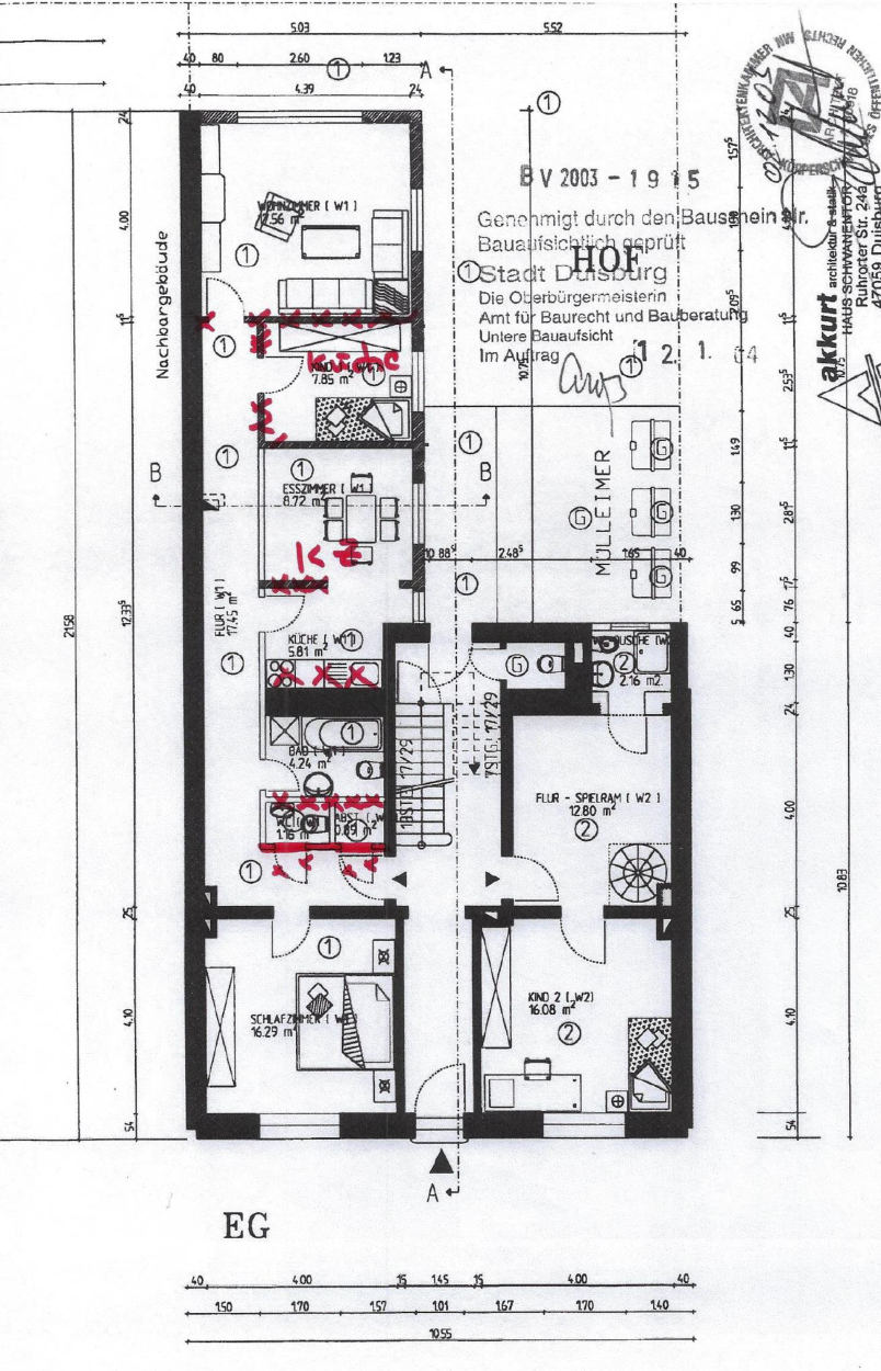 Grundriss — Eigentumswohnung Antonienstraße 24, Duisburg