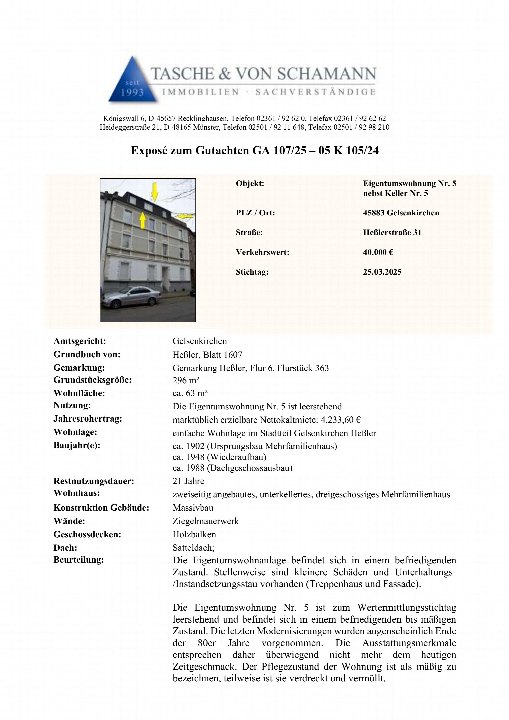 Textseite — Eigentumswohnung in Gelsenkirchen