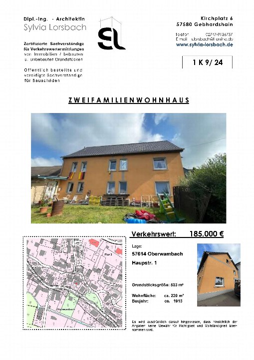 Textseite — Zweifamilienhaus in Oberwambach