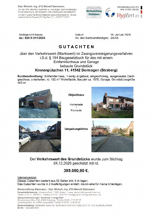 Deckblatt — Einfamilienhaus in Dormagen