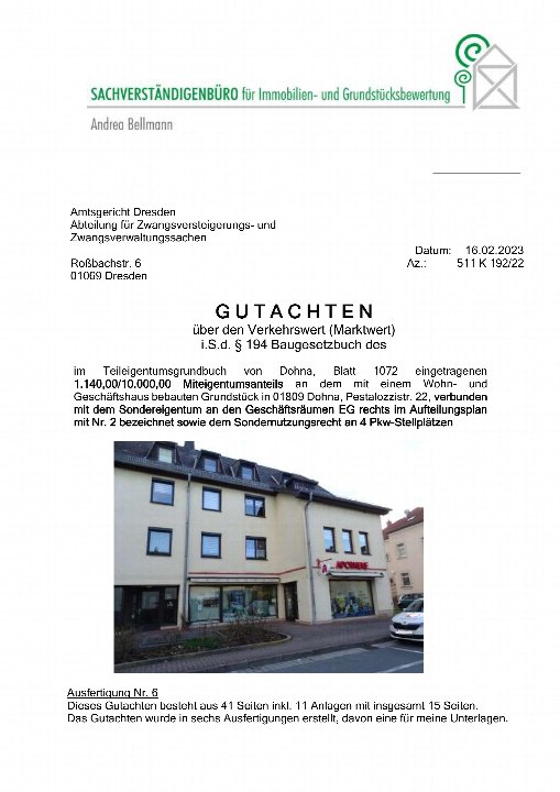 Textseite — Gewerbeeinheit (z.B. Laden, Büro) in Dohna