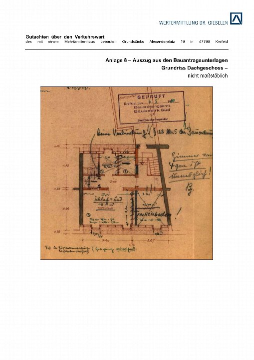 Grundriss — Gewerbeeinheit (z.B. Laden, Büro) Alexanderplatz 19, Krefeld