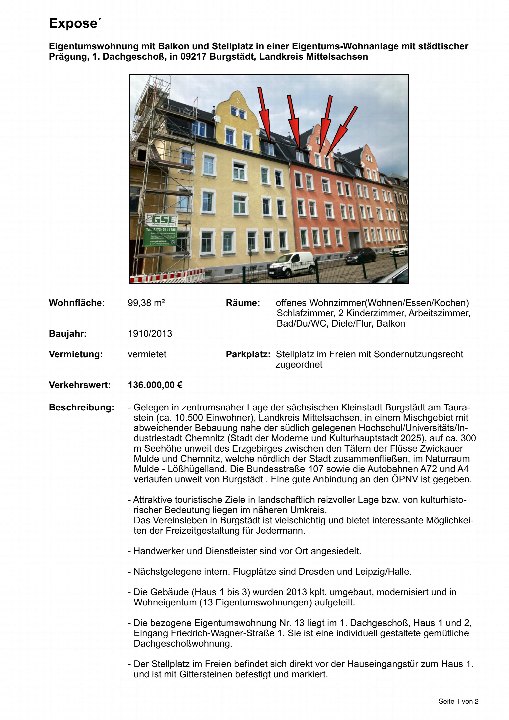 Textseite — Eigentumswohnung (5 Zimmer oder mehr) in Burgstädt