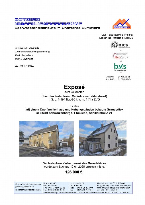 Textseite — Zweifamilienhaus in Schwarzenberg