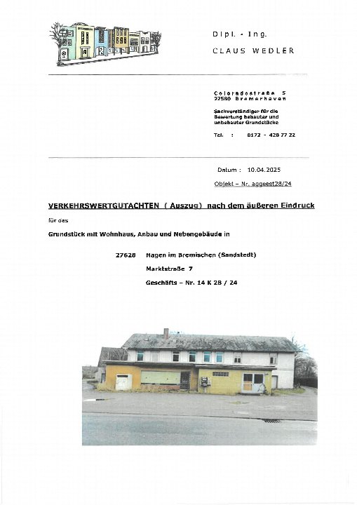 Textseite — Einfamilienhaus in Hagen im Bremischen