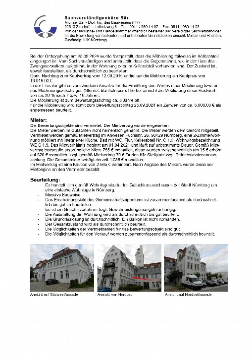 Textseite — Kfz-Stellplatz in Nürnberg