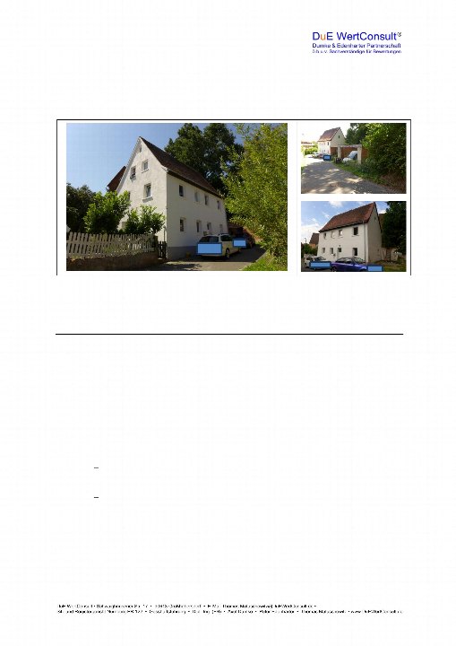 Textseite — Einfamilienhaus in Roßtal Bewertungsobjekte