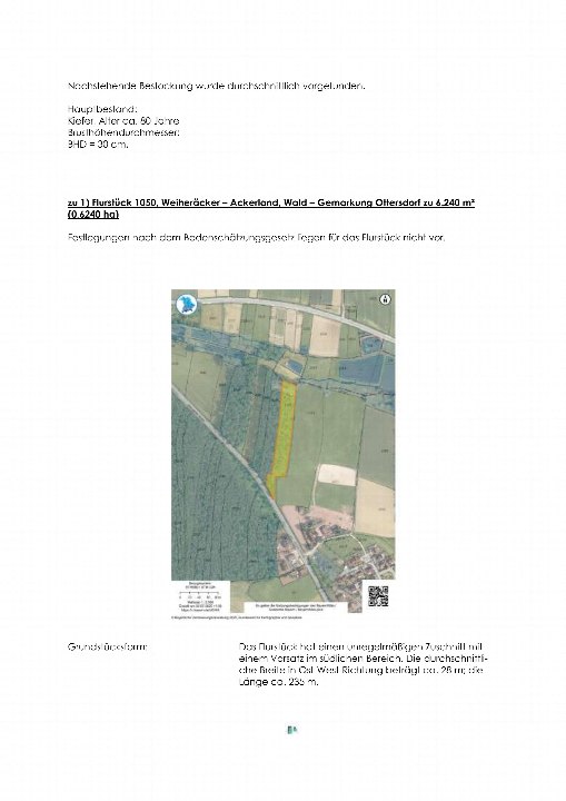 Textseite — Land- und forstwirtschaftlich genutztes Grundstück in Uttenreuth