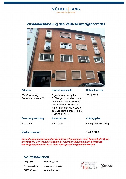Textseite — Eigentumswohnung in Nürnberg