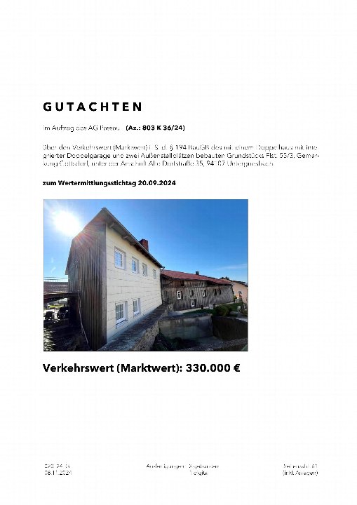 Textseite — Doppelhaushälfte in Untergriesbach zum Wertermittlungsstichtag