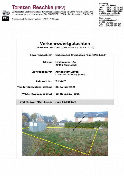 Textseite — Unbebautes Grundstück in Tarmstedt