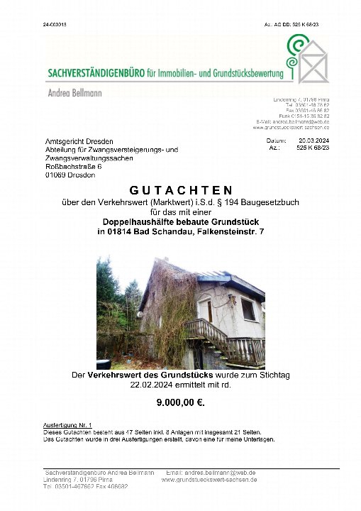 Textseite — Doppelhaushälfte in Bad Schandau