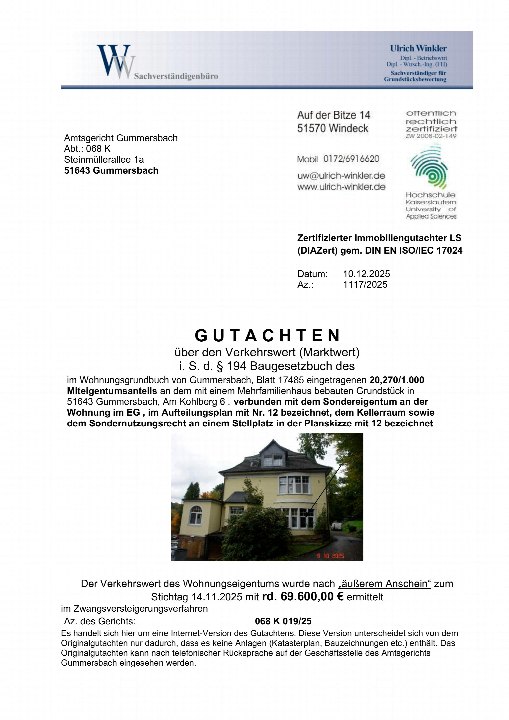Textseite — Eigentumswohnung in Gummersbach