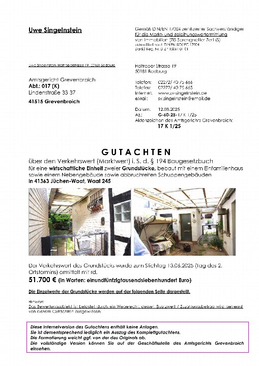 Textseite — Einfamilienhaus in Bedburg