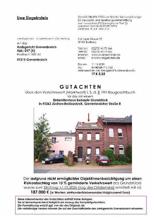 Textseite — Reihenhaus in Bedburg