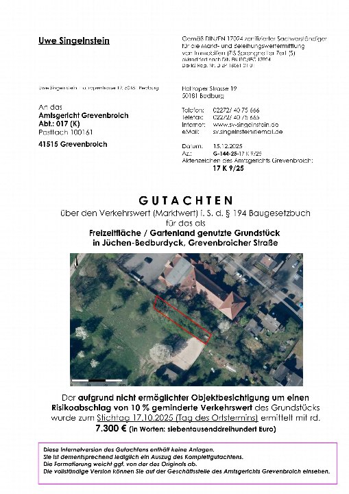 Textseite — Land- und forstwirtschaftlich genutztes Grundstück in Bedburg