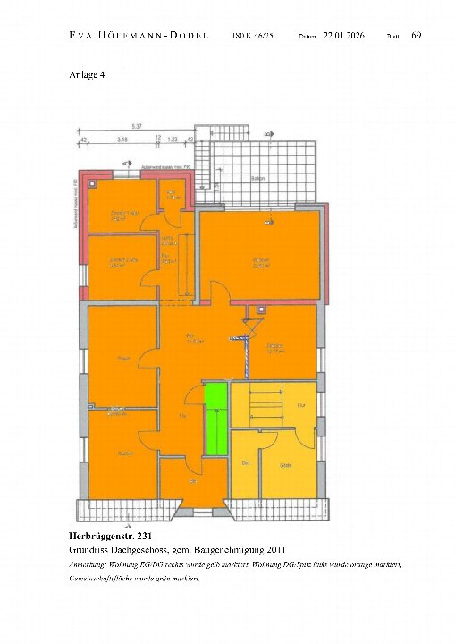 Grundriss — Mehrfamilienhaus Herbrüggenstraße 231, Essen