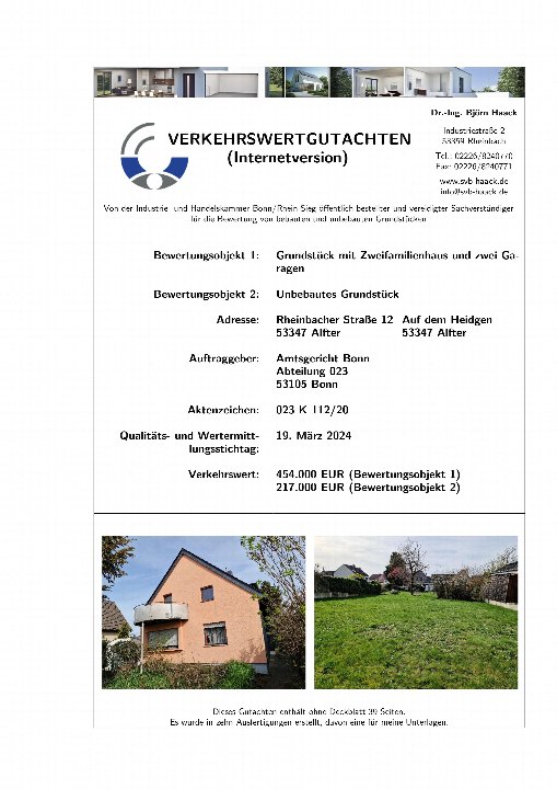Textseite — Garage in Alfter -